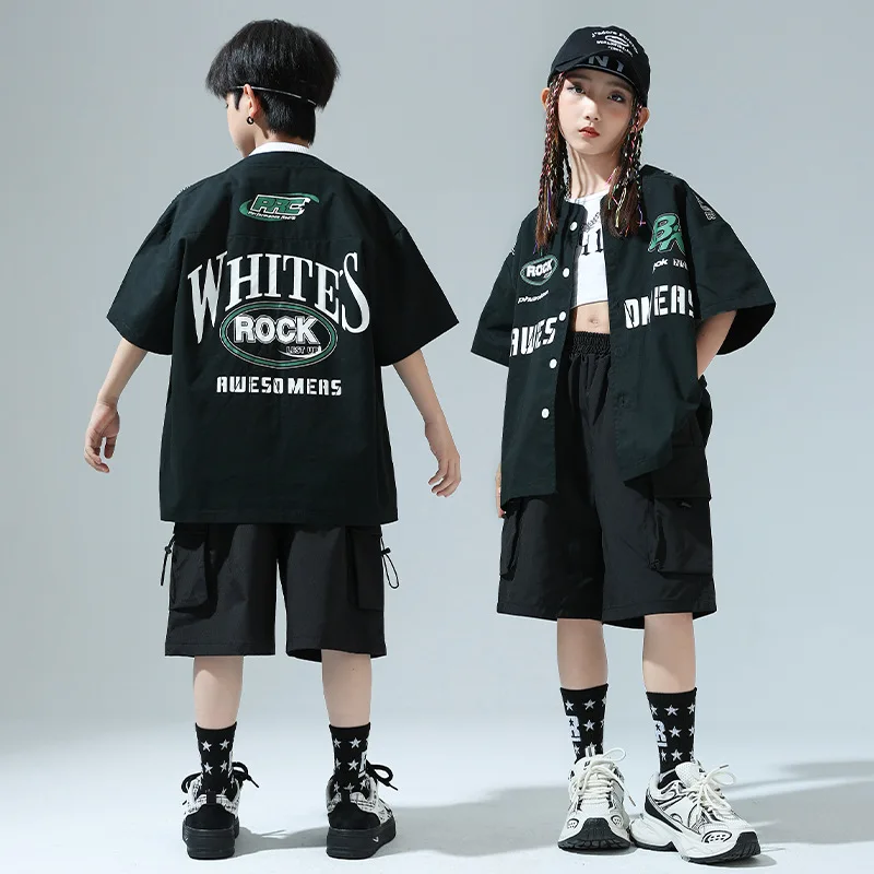 Children's Performance Clothes Boy Girl Summer Streetwear Loose Casual Short Sleeve Baseball Shirts Shorts Sets Kids Costume
Children's Performance Clothes Boy Girl Summer Streetwear Loose Casual Short Sleeve Baseball Shirts Shorts Sets Kids Costume