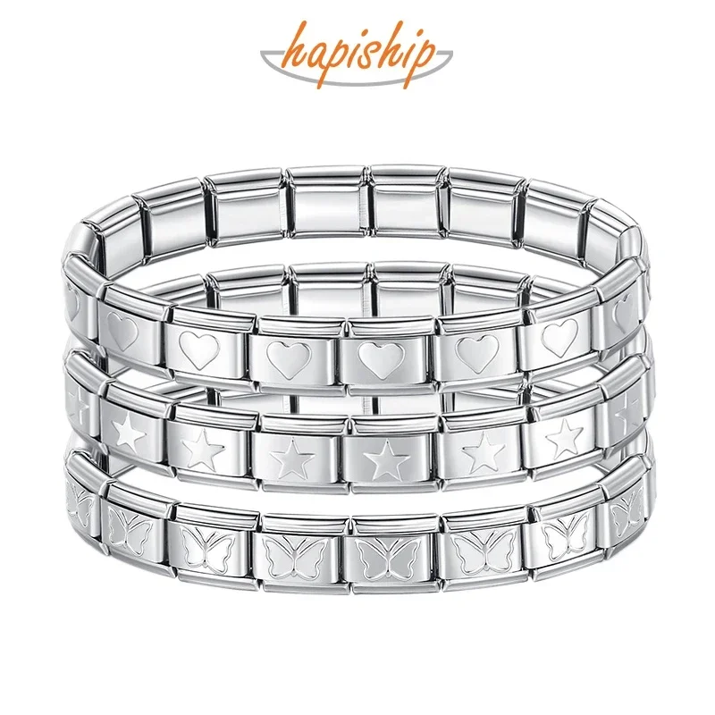 2024 Women's Jewelry 9mm Width Itanlian Elastic Star Heart Butterfly Charm Bracelet Fashion Stainless Steel Bangle ST-
2024 Women's Jewelry 9mm Width Itanlian Elastic Star Heart Butterfly Charm Bracelet Fashion Stainless Steel Bangle ST-