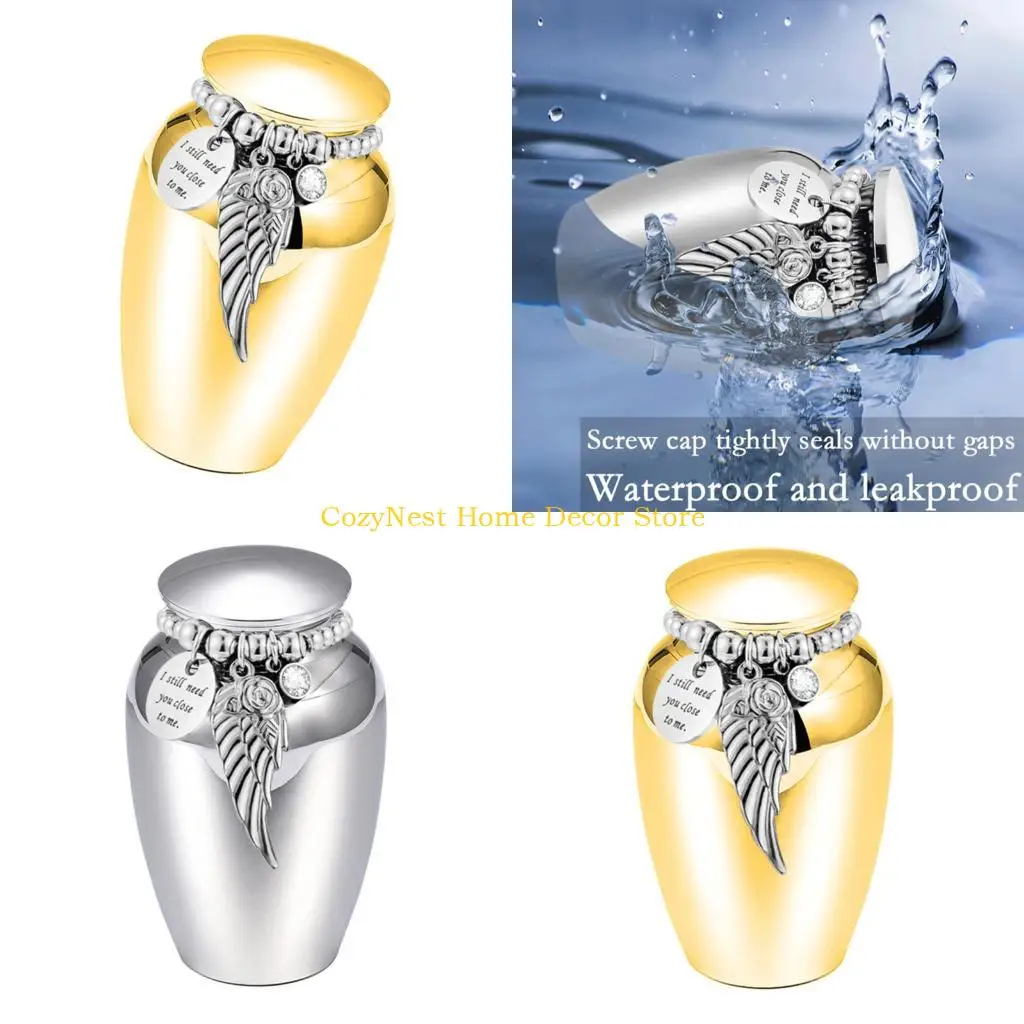 92MF нержавеющий контейнер для золы в мемориальной урне для домашних животных с декором из крыльев из бисера и герметичной для и
92MF нержавеющий контейнер для золы в мемориальной урне для домашних животных с декором из крыльев из бисера и герметичной для и
