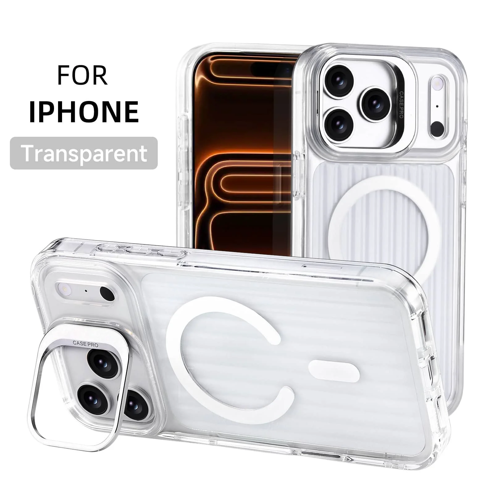 WEFOR for iPhone 17 16 15 14 Pro Max 13 Case with Camera Lens Protector Stand, Compatible with Magnetic, Shockproof Heavy Duty
WEFOR for iPhone 17 16 15 14 Pro Max 13 Case with Camera Lens Protector Stand, Compatible with Magnetic, Shockproof Heavy Duty