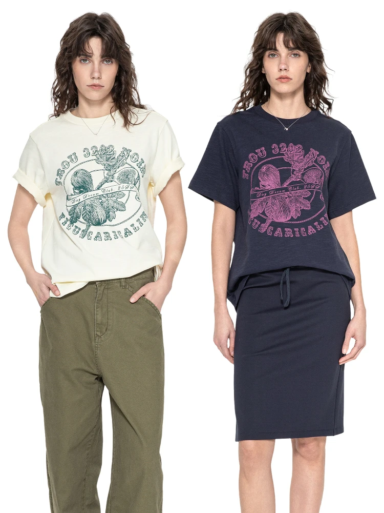 Новая летняя женская футболка Sle Trou Noire Bla Hole из чистого хлопка, свободная женская футболка с фруктовым принтом, повседневный удобный топ
Новая летняя женская футболка Sle Trou Noire Bla Hole из чистого хлопка, свободная женская футболка с фруктовым принтом, повседневный удобный топ