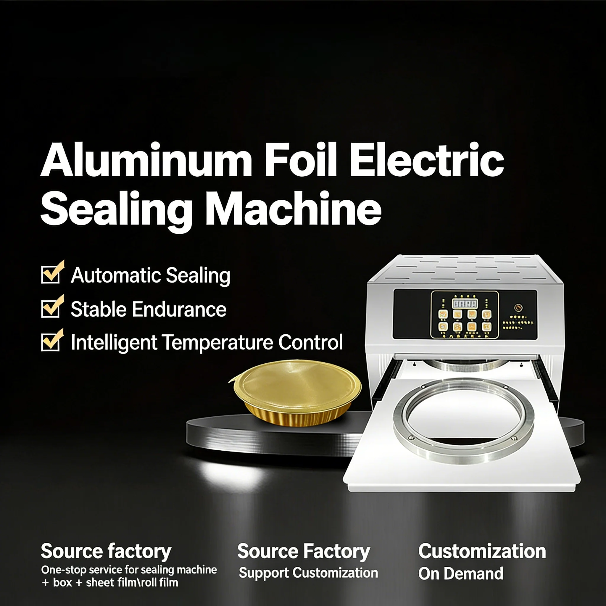 Full-Automatic Aluminum Foil Sealing Machine Commercial Small Sealer for Takeaway Fast Food Stewed Meal Packaging
Full-Automatic Aluminum Foil Sealing Machine Commercial Small Sealer for Takeaway Fast Food Stewed Meal Packaging