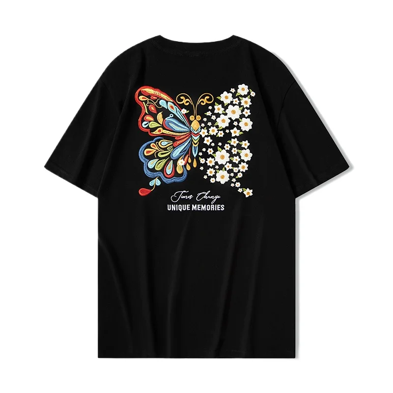 Summer Men T Shirts Butterfly Embroidery T Shirt Women Hip Hop Harajuku Tees Casual Cotton Loose Short Sleeve Youth Streetwear
Summer Men T Shirts Butterfly Embroidery T Shirt Women Hip Hop Harajuku Tees Casual Cotton Loose Short Sleeve Youth Streetwear