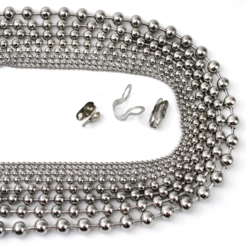 2-5Meter/Lot Stainless Steel Bulk Bead Chain Width 1.5-6mm Ball Chain with 20pcs Connectors for Necklace Keychain Jewelry Making
2-5Meter/Lot Stainless Steel Bulk Bead Chain Width 1.5-6mm Ball Chain with 20pcs Connectors for Necklace Keychain Jewelry Making