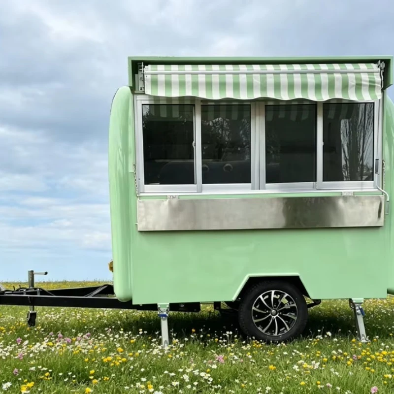 Retro Multi-Function Food Trailer Mini Round Food Truck for Ice Cream Pizza Burger Coffee Mobile Snack Cart Customizable
Retro Multi-Function Food Trailer Mini Round Food Truck for Ice Cream Pizza Burger Coffee Mobile Snack Cart Customizable