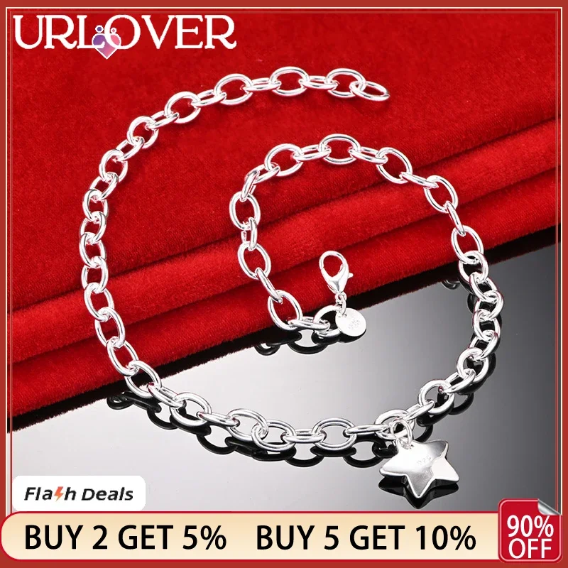 925 Sterling Silver Gorgeous Five-pointed Star Pendant Chain Necklace For Women Birthday Wedding Party Fashion Jewelry
925 Sterling Silver Gorgeous Five-pointed Star Pendant Chain Necklace For Women Birthday Wedding Party Fashion Jewelry