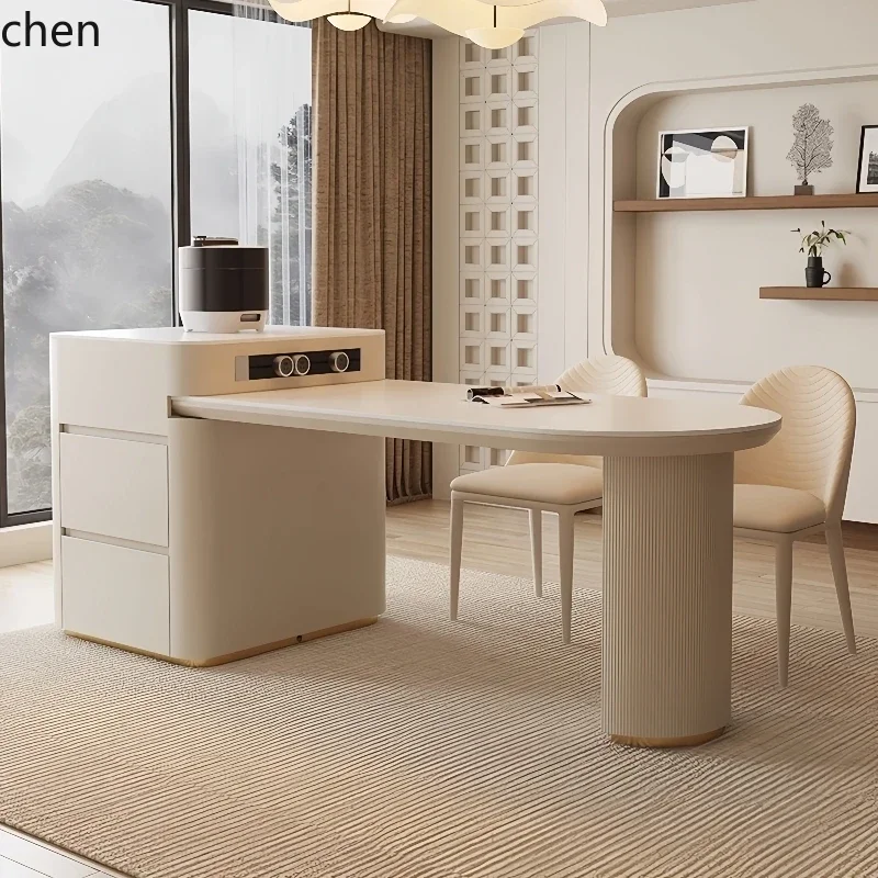 DSA telescopic island table integrated cream style modern simple household advanced rock slab guide table
DSA telescopic island table integrated cream style modern simple household advanced rock slab guide table