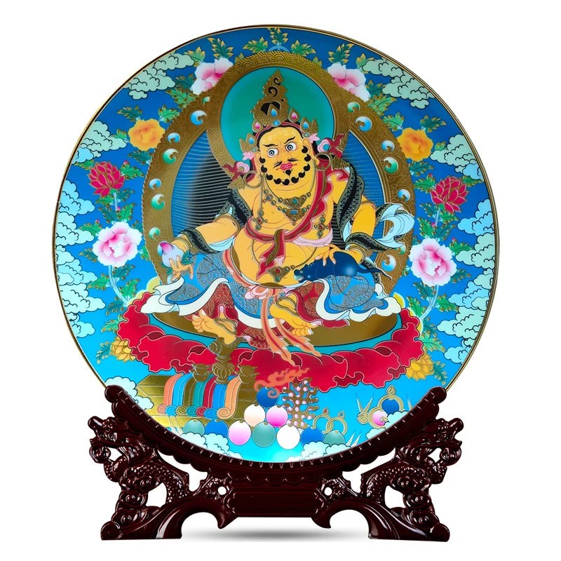 Tangka Yellow Jambhala Buddha Ornament Ceramic Decorative Plate Chinese Home Desktop ornament
Tangka Yellow Jambhala Buddha Ornament Ceramic Decorative Plate Chinese Home Desktop ornament