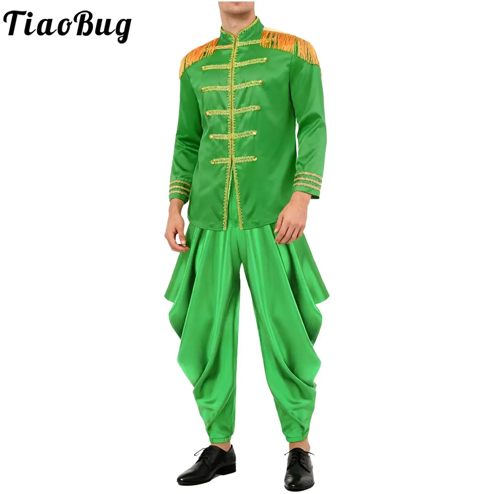 Men Hippie Music Star 1960s Halloween Xmas SGT Sergeant Pepper Jacket with Baggy Harem Pants Fancy Dress Up Raves Party Outfits
Men Hippie Music Star 1960s Halloween Xmas SGT Sergeant Pepper Jacket with Baggy Harem Pants Fancy Dress Up Raves Party Outfits