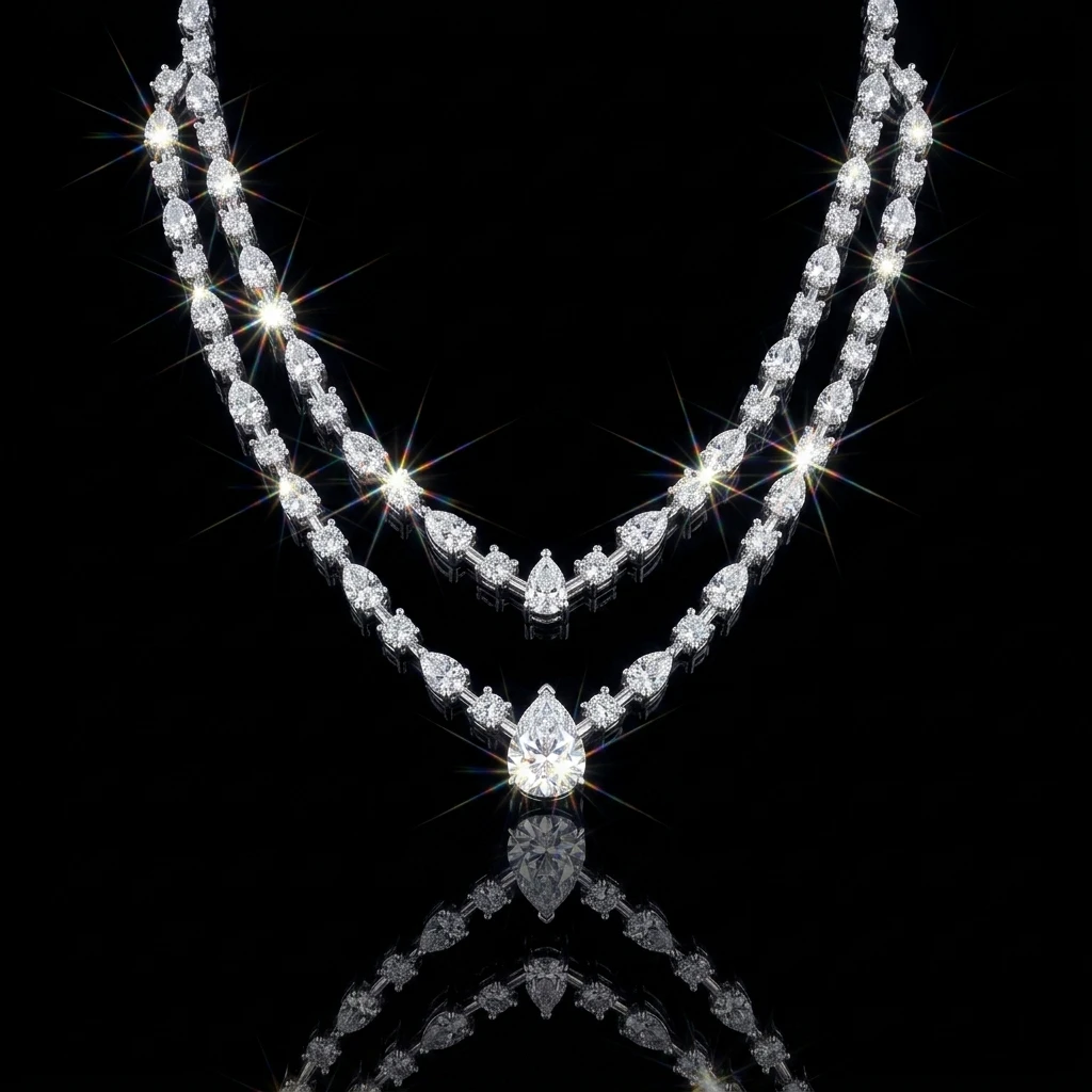 Double Layer Pear Cut Moissanite Tennis Necklace S925 Silver GRA Certified Elegant Bridal Wedding Jewelry for Women
Double Layer Pear Cut Moissanite Tennis Necklace S925 Silver GRA Certified Elegant Bridal Wedding Jewelry for Women