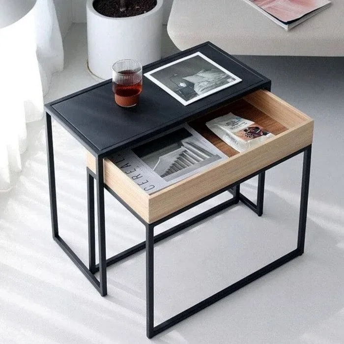 Nordic solid wood wrought iron coffee table small apartment simple modern living room coffee table side table combination creati
Nordic solid wood wrought iron coffee table small apartment simple modern living room coffee table side table combination creati