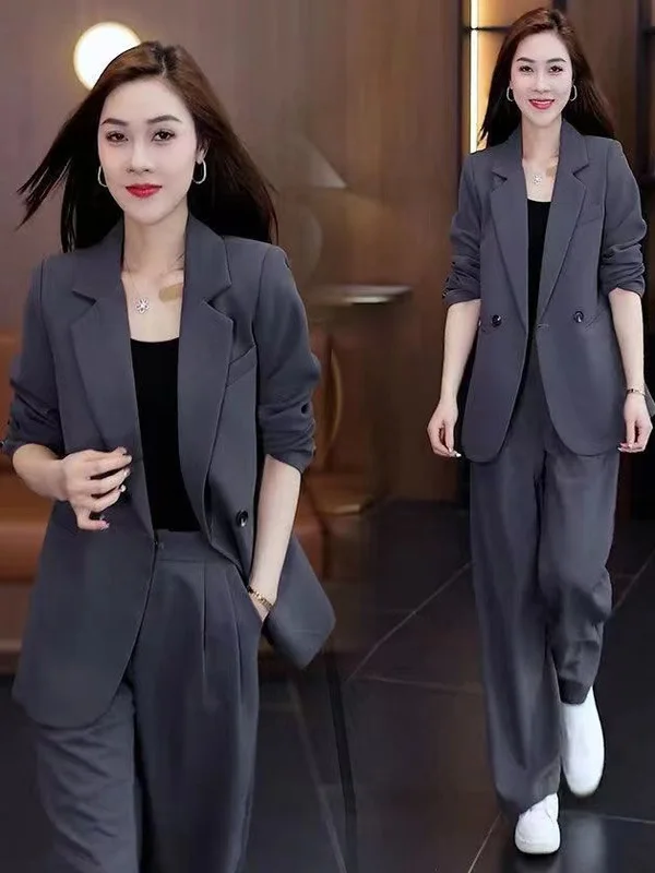 Повседневный свободный костюм больших размеров: весенний комплект из двух предметов с широкими брюками, модный, роскошный, из полиэстера, на пуговицах
Повседневный свободный костюм больших размеров: весенний комплект из двух предметов с широкими брюками, модный, роскошный, из полиэстера, на пуговицах