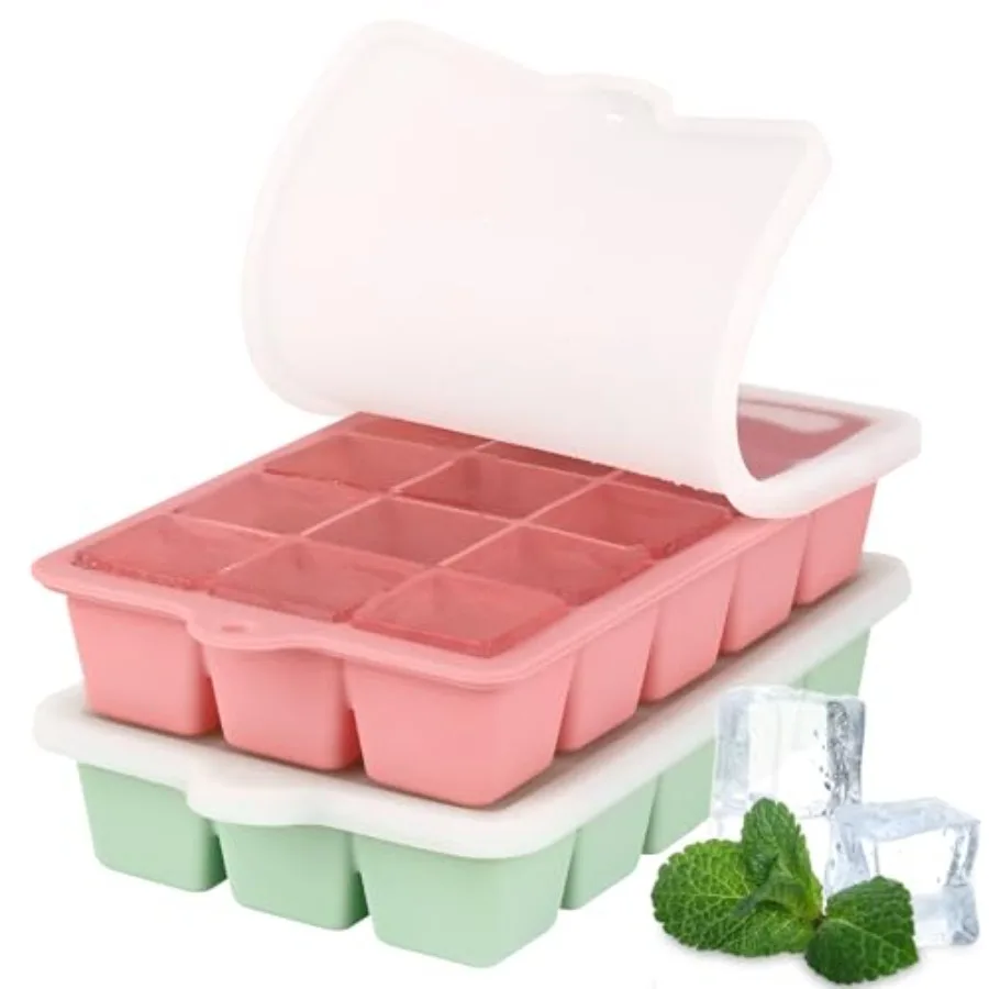 2 Pack Silicone Ice Cube Tray Medium Size Ice Cube Trays for Fre Stackable Ice Cube Molds with Lid for Whiskey Coffee Juice Bab
2 Pack Silicone Ice Cube Tray Medium Size Ice Cube Trays for Fre Stackable Ice Cube Molds with Lid for Whiskey Coffee Juice Bab