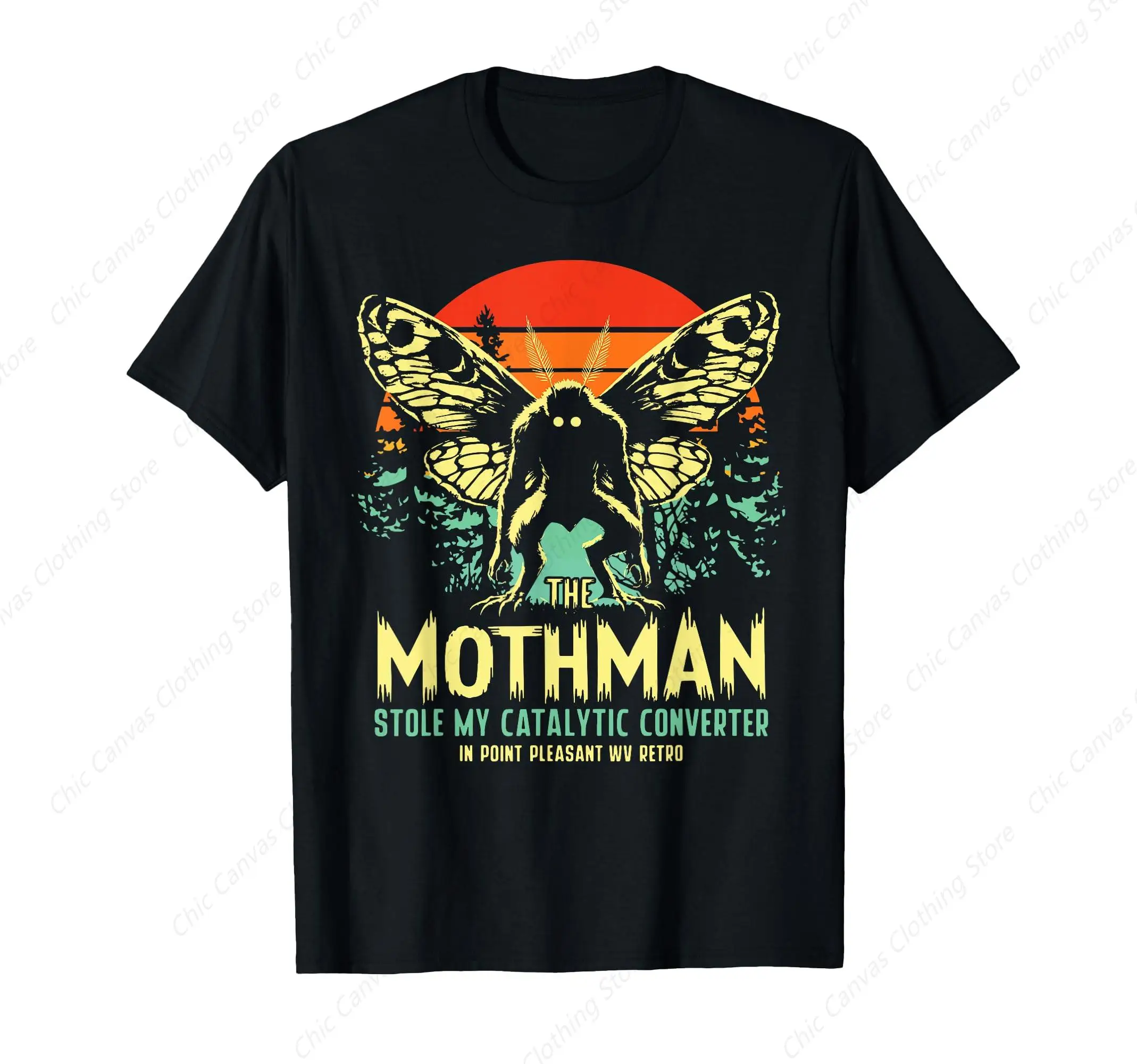 Mothman Stole My Catalytic Converter Retro T-Shirt Classic Print Men'S And Women'S Cotton Short Sleeved Shirt
Mothman Stole My Catalytic Converter Retro T-Shirt Classic Print Men'S And Women'S Cotton Short Sleeved Shirt