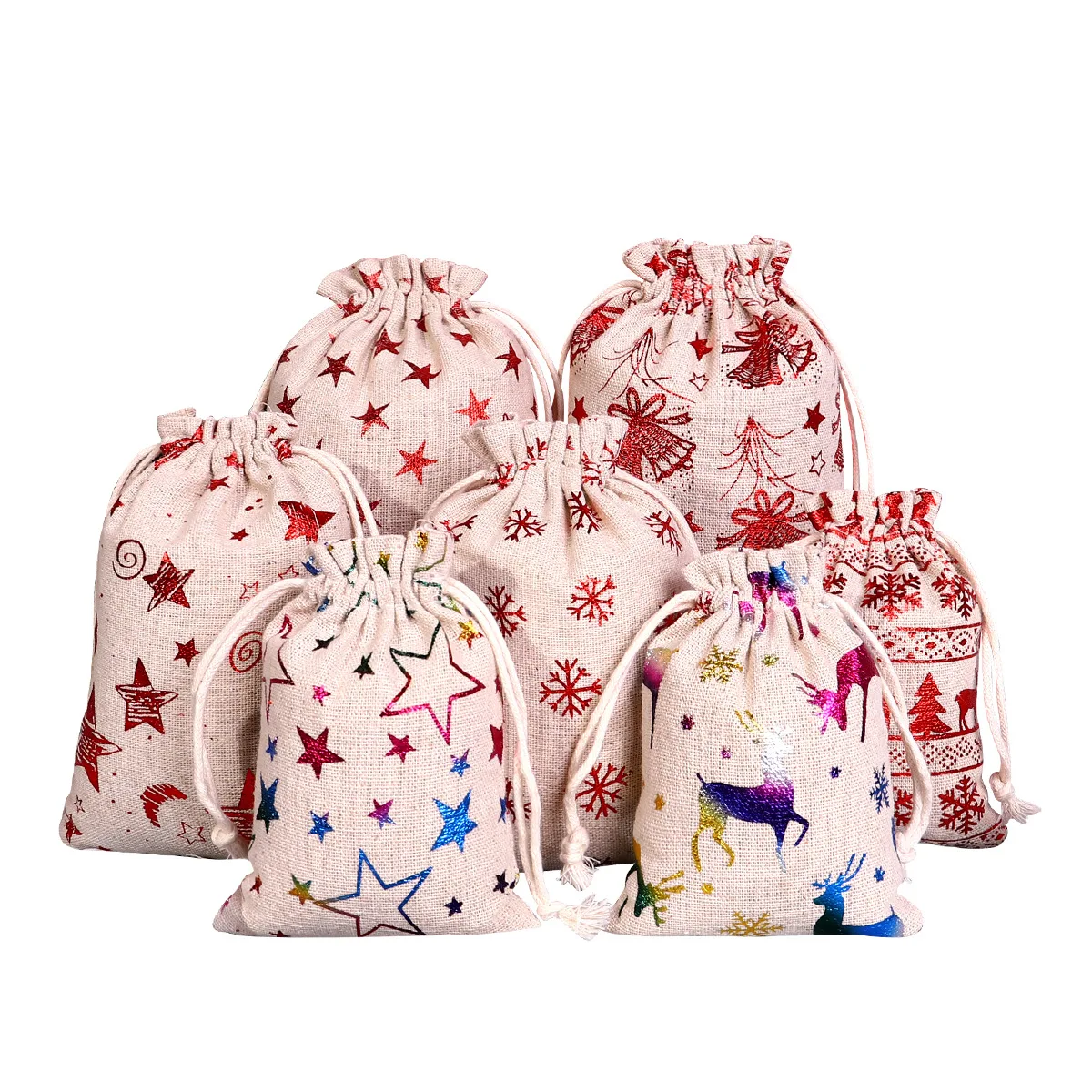50PCS/Lot Christmas Theme Gift Bags Candy Gift Pocket Jute Sack High Quality Printed Christmas Milu Deer Santa Claus Gifts Pack
50PCS/Lot Christmas Theme Gift Bags Candy Gift Pocket Jute Sack High Quality Printed Christmas Milu Deer Santa Claus Gifts Pack