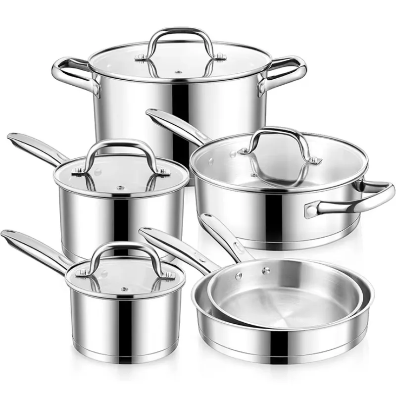 Triply Stainless Steel Cookware Set, Food-grade Non-stick Pot with Glass Lid & Steam Vent
Triply Stainless Steel Cookware Set, Food-grade Non-stick Pot with Glass Lid & Steam Vent
