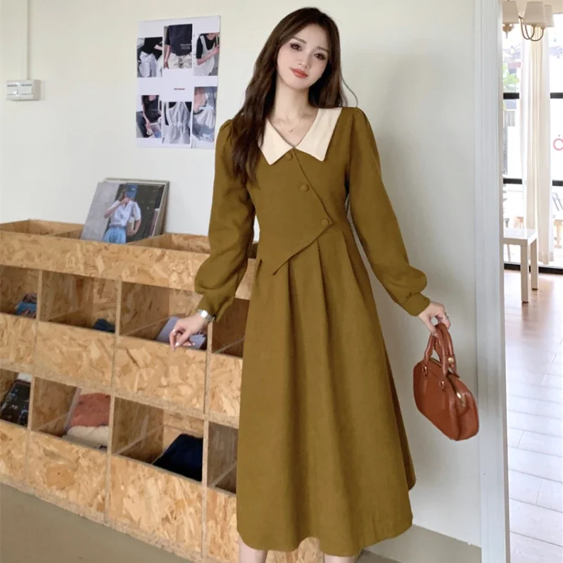 New French Fake Two-piece Dress Women 2023 Autumn Long-sleeved Dress Niche Chic Elegant Mid-length Dress Female
New French Fake Two-piece Dress Women 2023 Autumn Long-sleeved Dress Niche Chic Elegant Mid-length Dress Female