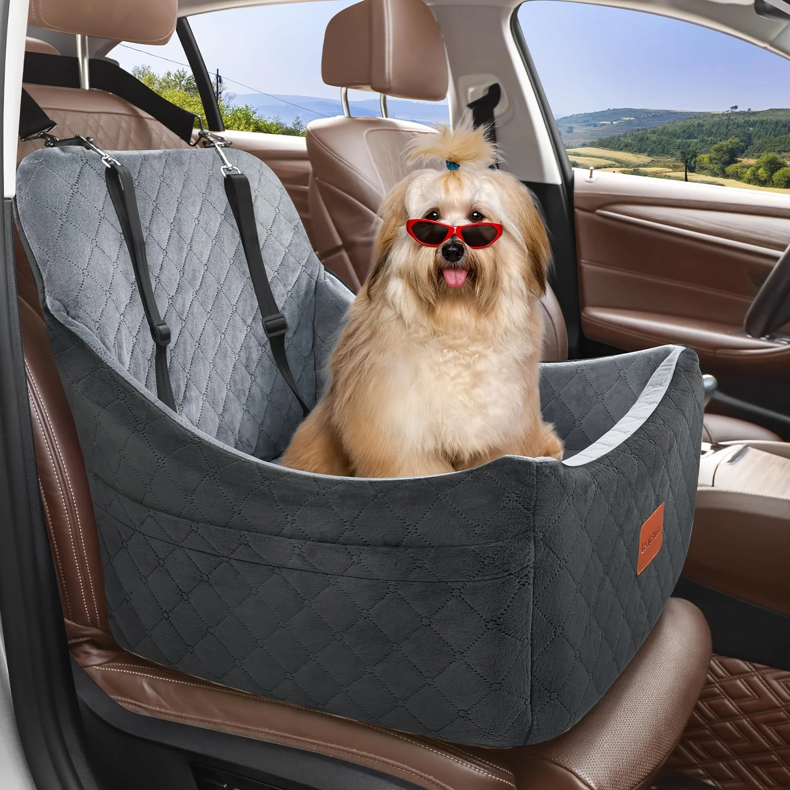 Dog Booster Car Seat for Up to 35Lbs Pets, Easy to Install, Fully Detachable And Washable, Anti-Slip Base, Snug Puppy Car Seat with 2 Clip-On Leashes
Dog Booster Car Seat for Up to 35Lbs Pets, Easy to Install, Fully Detachable And Washable, Anti-Slip Base, Snug Puppy Car Seat with 2 Clip-On Leashes