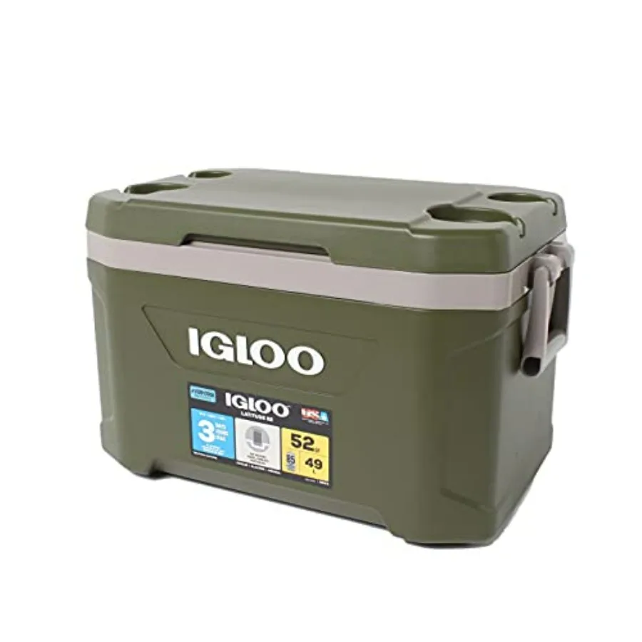 Sportsman Latitude 52 Cooler Box for outdoor camping, fishing, leisure: green polyethylene body, 11.2 gal capacity, UV-resistan
Sportsman Latitude 52 Cooler Box for outdoor camping, fishing, leisure: green polyethylene body, 11.2 gal capacity, UV-resistan
