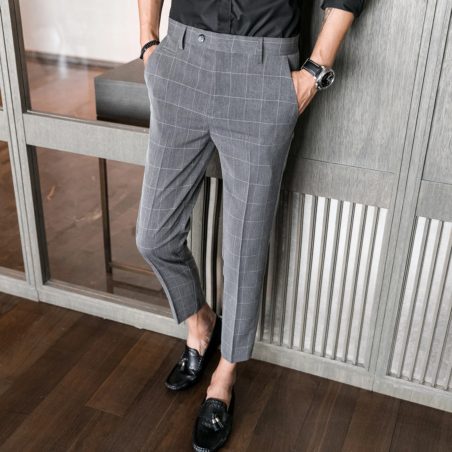 Plaid Summer Pants Men Korean Style Clothing Ankle Length Fashion Men Trousers Formal Business Male Pants Overall
Plaid Summer Pants Men Korean Style Clothing Ankle Length Fashion Men Trousers Formal Business Male Pants Overall