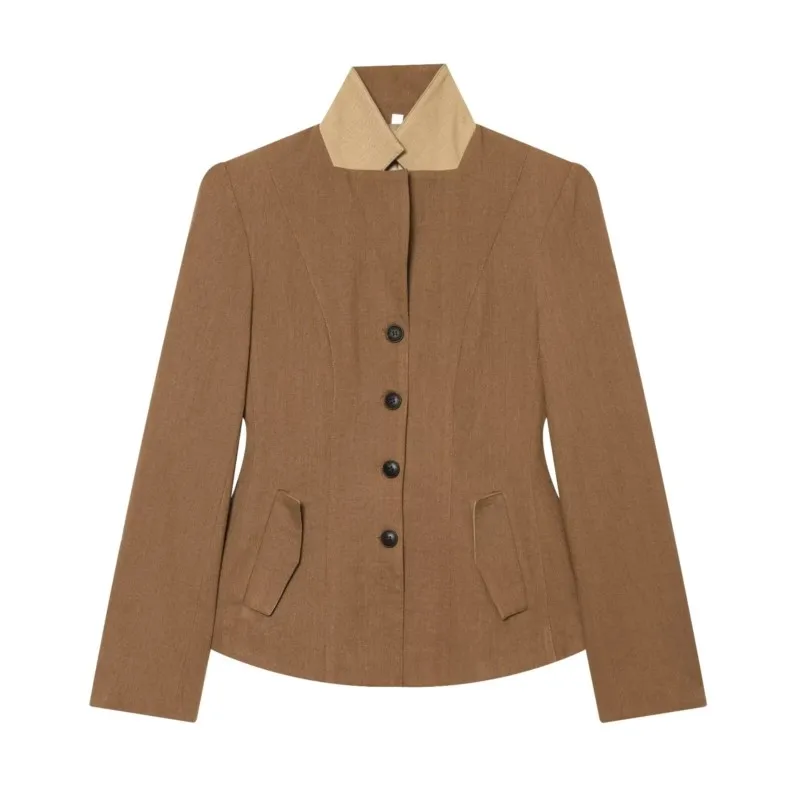 Women's Blazer Coats 2026 Spring High Neck Long Sleeve Single Breasted Jacket Fashion Casual Female Streetwear Outerwear
Women's Blazer Coats 2026 Spring High Neck Long Sleeve Single Breasted Jacket Fashion Casual Female Streetwear Outerwear