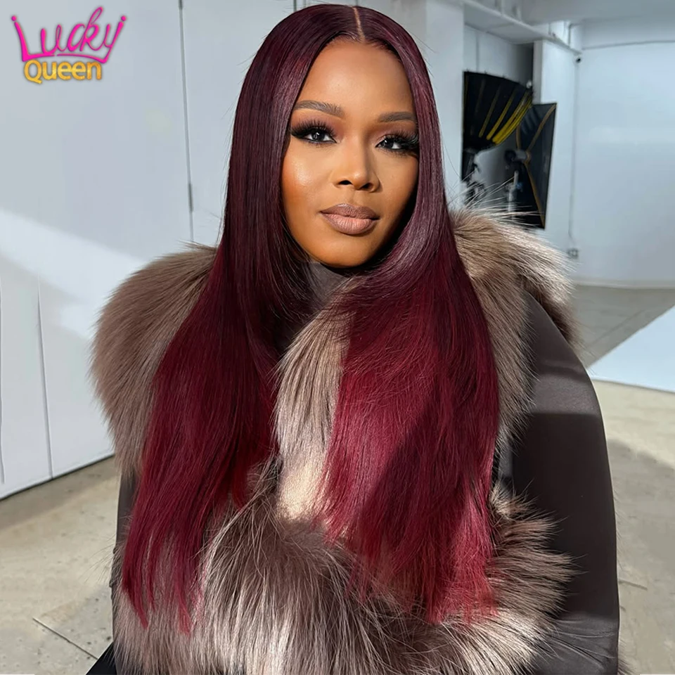 7X5Glueless Ombre Dark Burgundy Straight Human Hair 180 Density Pre Plucked Wigs Closure 13X6 Frontal For Women Transparent Lace
7X5Glueless Ombre Dark Burgundy Straight Human Hair 180 Density Pre Plucked Wigs Closure 13X6 Frontal For Women Transparent Lace
