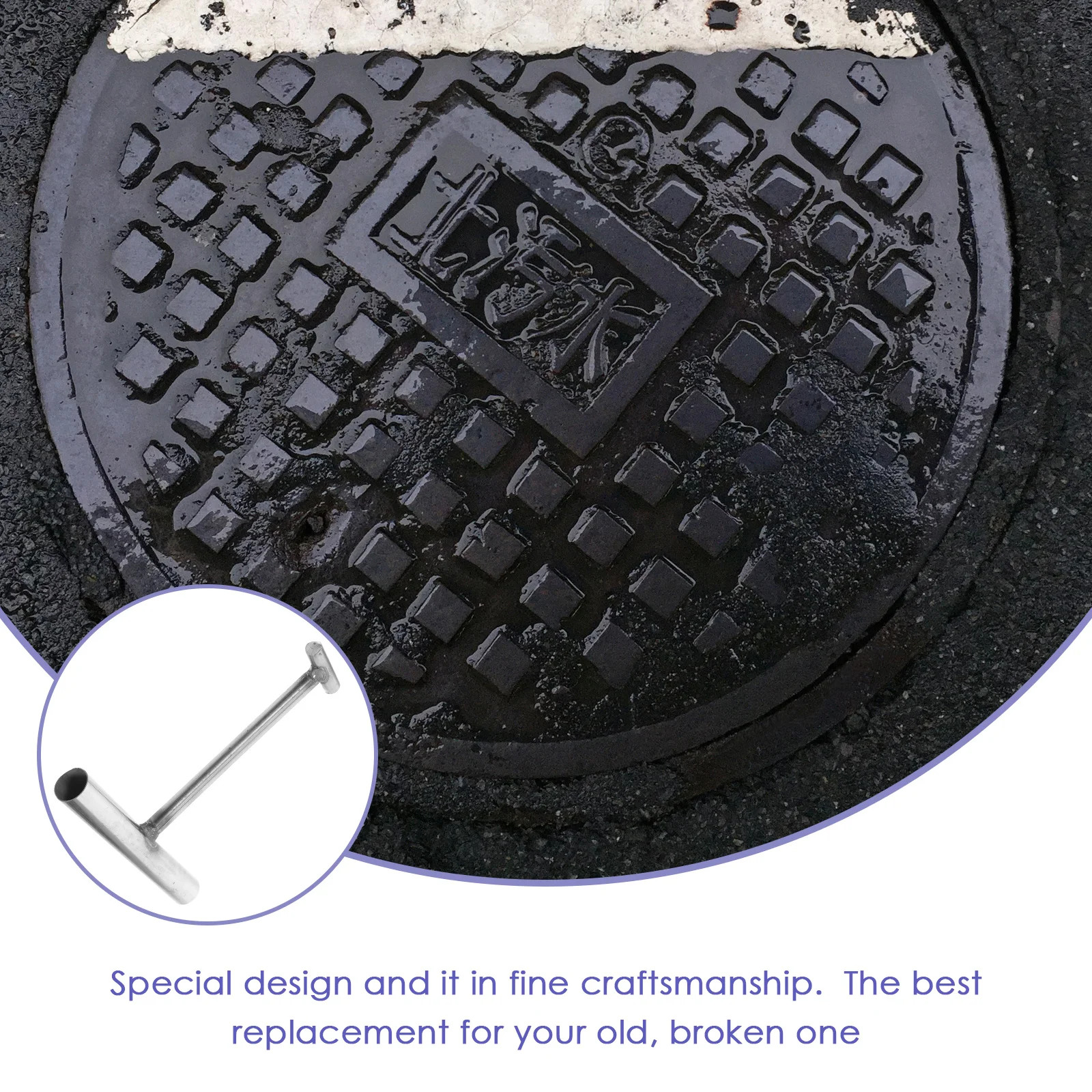 Stainless Steel Manhole Cover Lifter Hook Heavy Duty Rolling Door Lifting Tool T Handle Metal Pull Hook Sewer Maintenance
Stainless Steel Manhole Cover Lifter Hook Heavy Duty Rolling Door Lifting Tool T Handle Metal Pull Hook Sewer Maintenance