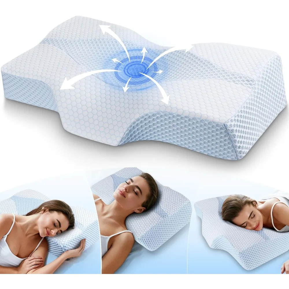 Memory Foam Pillow for Sleeping, Cervical Pillow for Neck Pain Relief, Orthopedic Contour Neck Support Pillow 
Memory Foam Pillow for Sleeping, Cervical Pillow for Neck Pain Relief, Orthopedic Contour Neck Support Pillow