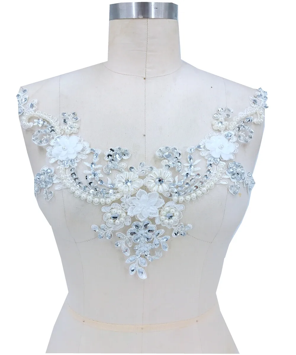 3D White Floral Handmade Beads Rhinestone Applique Patches Embellishments Bridal Dress Wedding Gowns Sew-on Trim Accessories
3D White Floral Handmade Beads Rhinestone Applique Patches Embellishments Bridal Dress Wedding Gowns Sew-on Trim Accessories