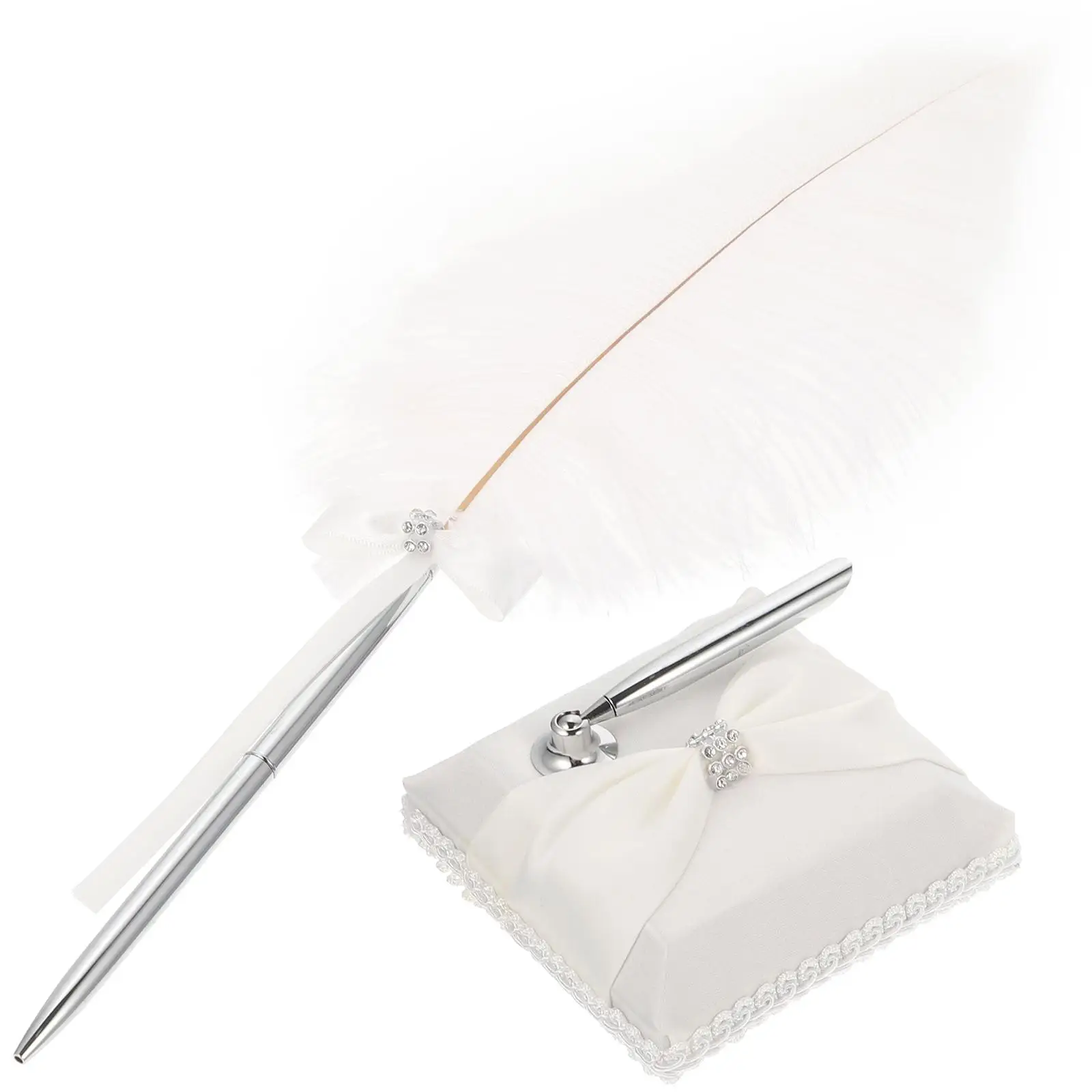 25Cm White Black Ink Bridal Signing Pen With Ostrich Plume Rhinestone Holder Rotating Base Wedding Guest Book Signature
25Cm White Black Ink Bridal Signing Pen With Ostrich Plume Rhinestone Holder Rotating Base Wedding Guest Book Signature