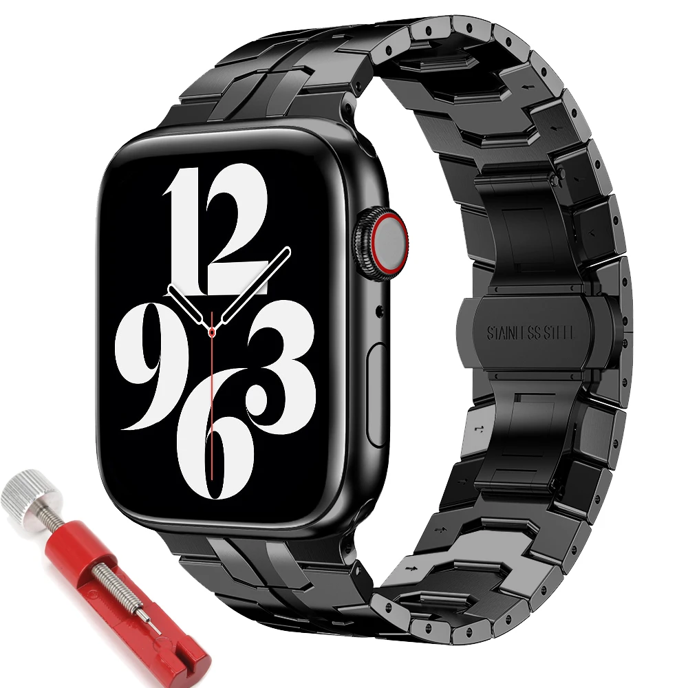 Luxury strap For Apple watch band 45mm 44mm 42mm 41mm 40mm 38mm Metal stainless steel Bracelet iWatch Series 7 6 SE 5 4 3
Luxury strap For Apple watch band 45mm 44mm 42mm 41mm 40mm 38mm Metal stainless steel Bracelet iWatch Series 7 6 SE 5 4 3