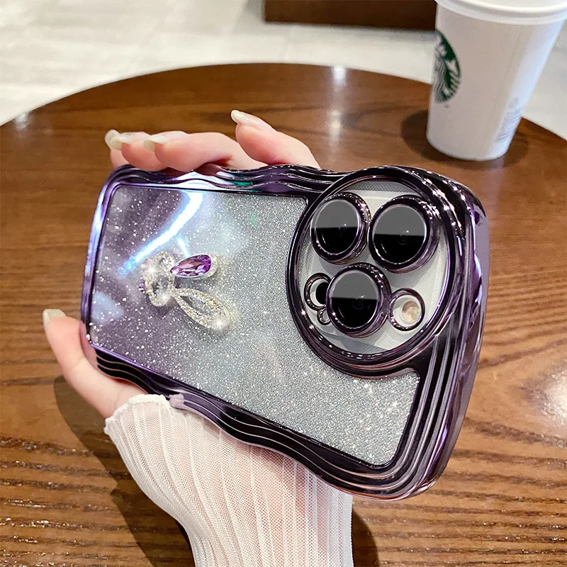 Diamond-encrusted wavy sand rabbit Phone Case For iPhone 14 15 Pro Max 13 12 11 X XS MAX Transparent Lens Protection Soft Cover
Diamond-encrusted wavy sand rabbit Phone Case For iPhone 14 15 Pro Max 13 12 11 X XS MAX Transparent Lens Protection Soft Cover