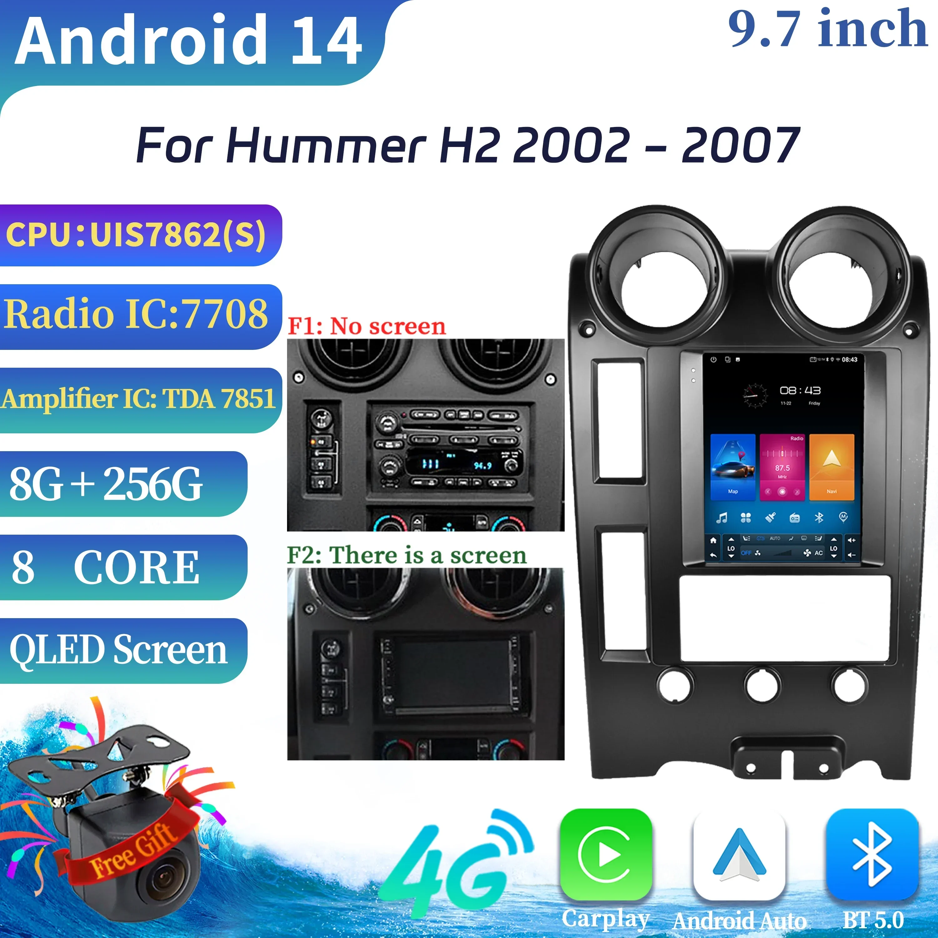 9.7" For Hummer H2 2002-2007 Car Player Auto Radio Stereo Head Unit Multimedia Player GPS Navigation Screen audio media car set
9.7" For Hummer H2 2002-2007 Car Player Auto Radio Stereo Head Unit Multimedia Player GPS Navigation Screen audio media car set