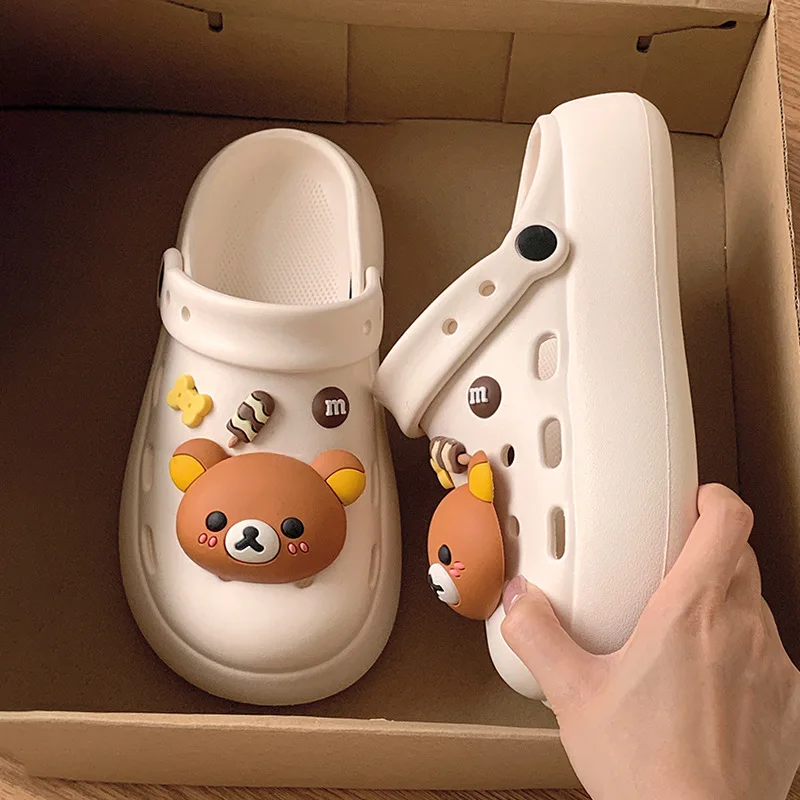Anime Rilakkuma Thick Heel Headed Slippers Women Thick Bottom Slippers Summer Outdoor Wear Heightening Beach Vacation Sandals
Anime Rilakkuma Thick Heel Headed Slippers Women Thick Bottom Slippers Summer Outdoor Wear Heightening Beach Vacation Sandals