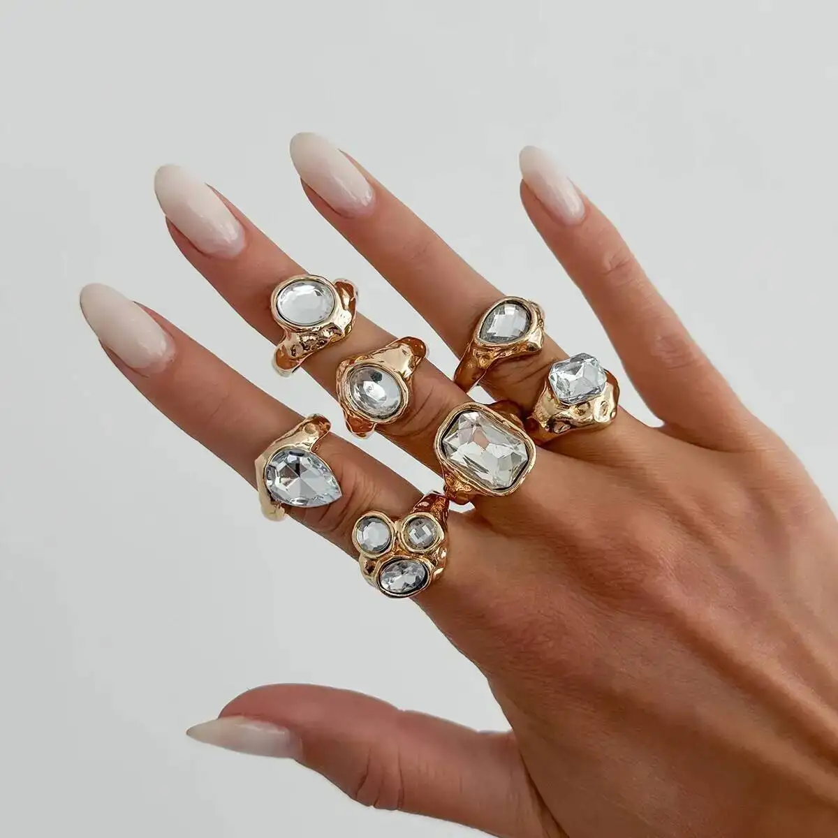 SHIXIN 7 Pcs Exquisite Sparkling Glass Drill Open Ring Women 2026 Trendy Irregular Geometric Metal Ring Wedding Jewelry Accessor
SHIXIN 7 Pcs Exquisite Sparkling Glass Drill Open Ring Women 2026 Trendy Irregular Geometric Metal Ring Wedding Jewelry Accessor