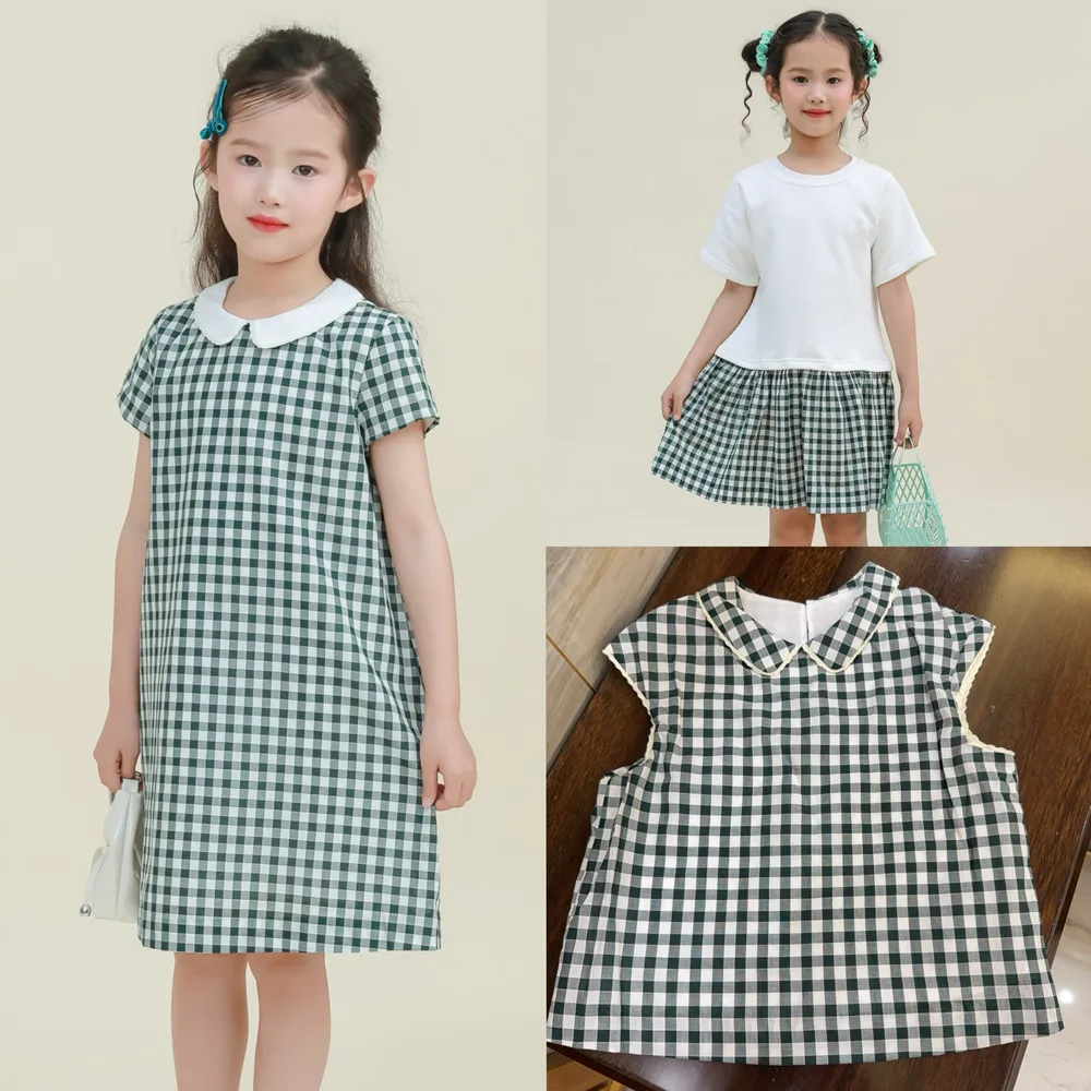 summer dress baby girl clothes sweet girls Green checkered pattern short sleeved dress summer girls peter pan collar dress
summer dress baby girl clothes sweet girls Green checkered pattern short sleeved dress summer girls peter pan collar dress