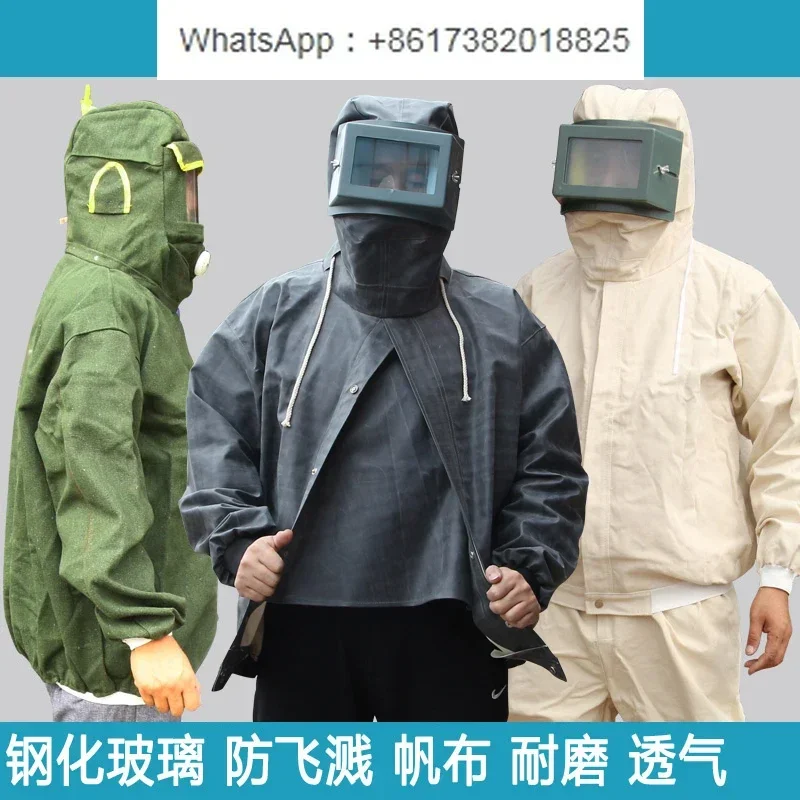 Special sandblasting suit, protective suit with hat, sandblasting suit, coating consumables, labor protection equipment
Special sandblasting suit, protective suit with hat, sandblasting suit, coating consumables, labor protection equipment