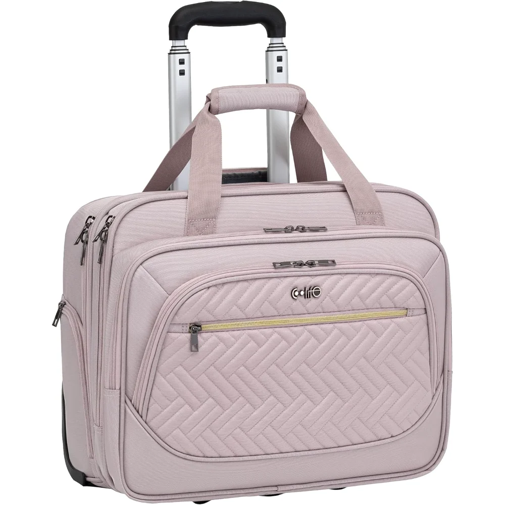 Rolling Laptop Briefcase Bag,17.3 Inch Laptop Case Roller Computer Bag with Wheels,Mobile Office Laptop Bag,Pink
Rolling Laptop Briefcase Bag,17.3 Inch Laptop Case Roller Computer Bag with Wheels,Mobile Office Laptop Bag,Pink