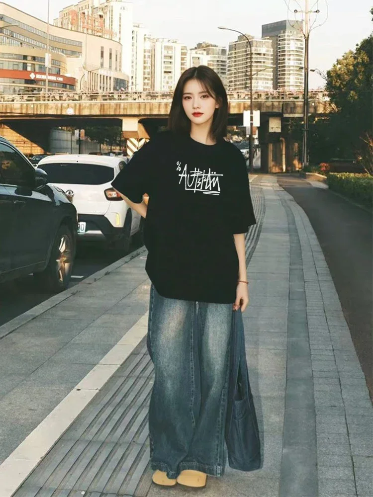 2024 new trendy brand printing retro front shoulder short-sleeved T-shirt women's pure cotton loose casual half-sleeved top
2024 new trendy brand printing retro front shoulder short-sleeved T-shirt women's pure cotton loose casual half-sleeved top