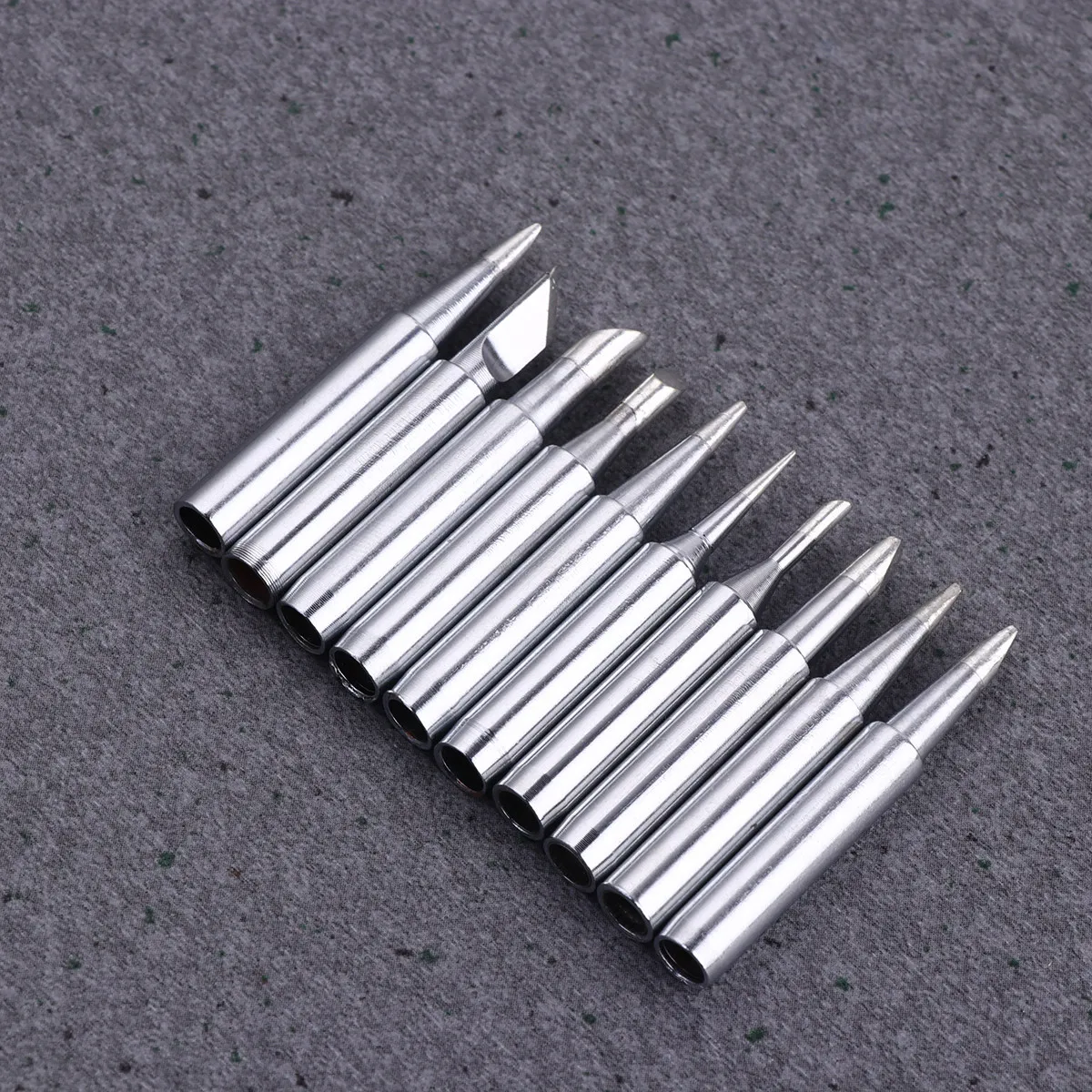 10Pcs Soldering Iron Tips 900M Series Heat Resistant Replaceable Welding Various Sizes Silver for Electronic Repair
10Pcs Soldering Iron Tips 900M Series Heat Resistant Replaceable Welding Various Sizes Silver for Electronic Repair