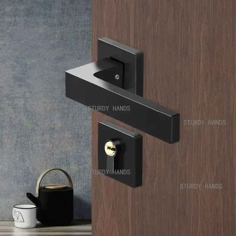 1 set of zinc alloy black silent door lock modern bedroom solid wood split handle lock
1 set of zinc alloy black silent door lock modern bedroom solid wood split handle lock