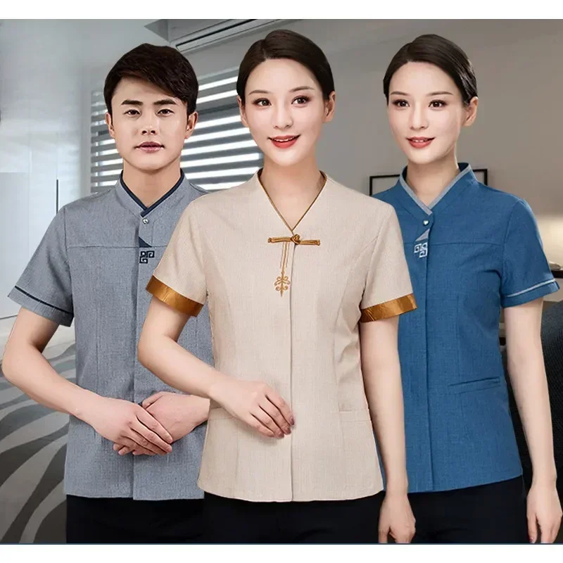 Summer cleaning work clothes short-sleeved hotel hotel rooms housekeeping aunt residential property cleaning clothes
Summer cleaning work clothes short-sleeved hotel hotel rooms housekeeping aunt residential property cleaning clothes