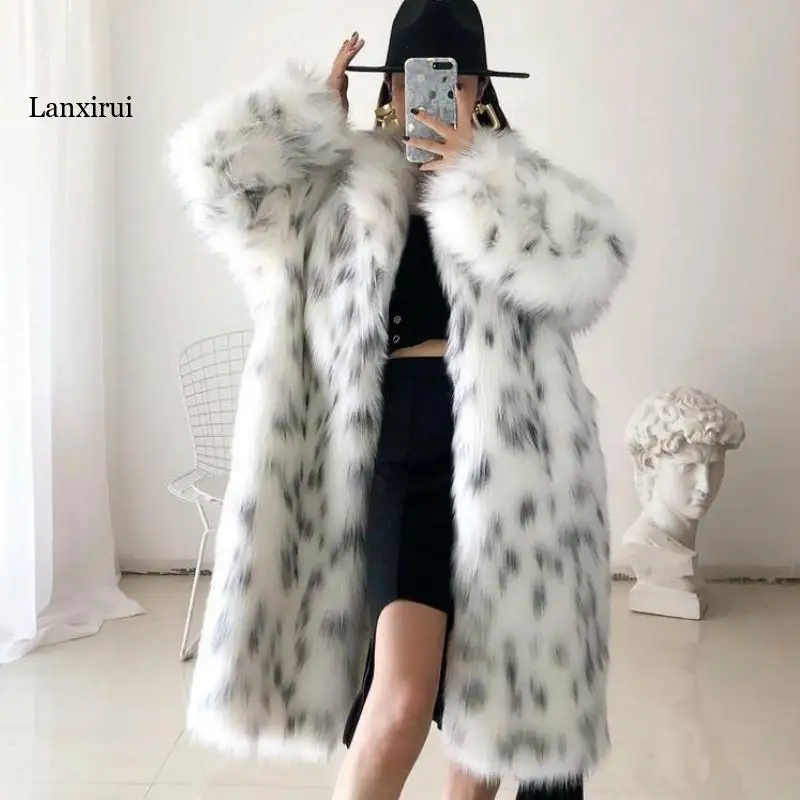 Fashion Faux Fox Fur Coat Women 2022 Winter Casual Spliced Leopard Print Fur Jacket Female Thick Warm Mid-long Plush Outerwear
Fashion Faux Fox Fur Coat Women 2022 Winter Casual Spliced Leopard Print Fur Jacket Female Thick Warm Mid-long Plush Outerwear