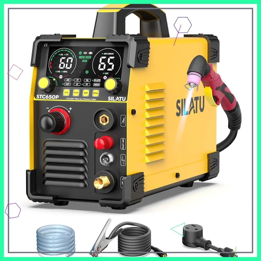 65Amps Plasma Cutter, Dual Voltage 110/220V with Air Sensor, LED Display, Max 18mm Cut for DIY Beginners
65Amps Plasma Cutter, Dual Voltage 110/220V with Air Sensor, LED Display, Max 18mm Cut for DIY Beginners
