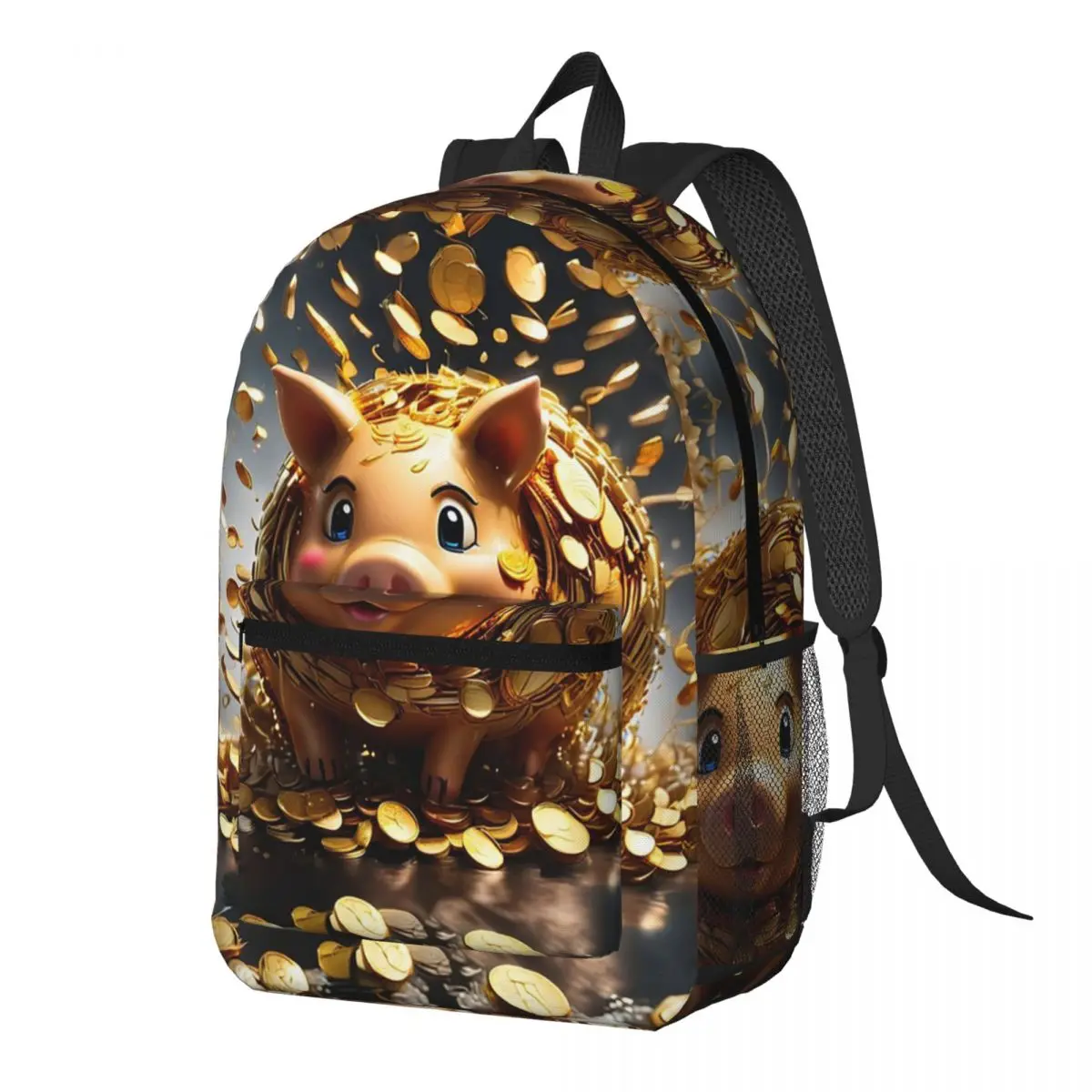 Gold Coins Flying Cute Golden Piggybank Backpack Daypack Large Capacity Boys Girl BookBag School Bag Shoulder Bags for Men Women
Gold Coins Flying Cute Golden Piggybank Backpack Daypack Large Capacity Boys Girl BookBag School Bag Shoulder Bags for Men Women