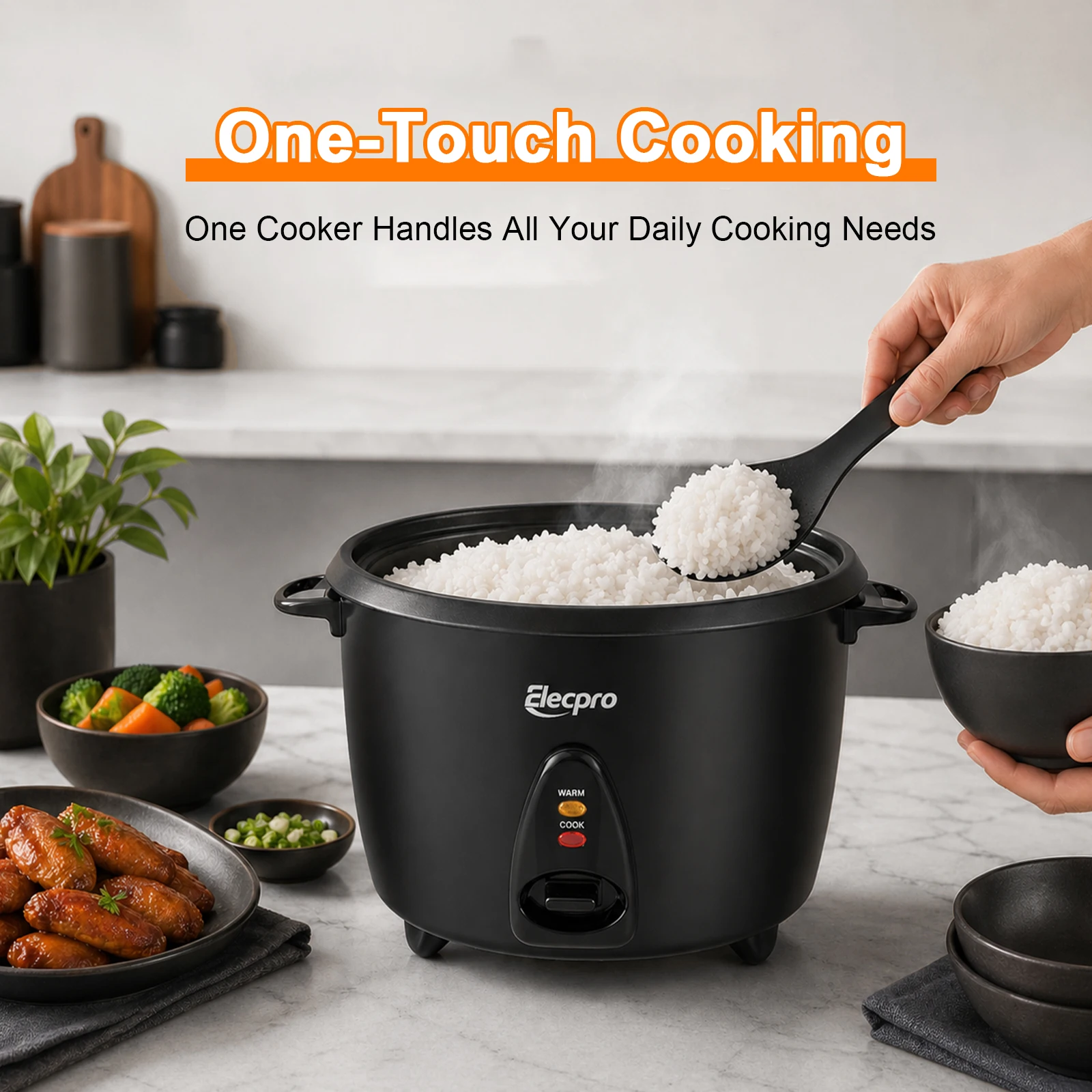 Elecpro 10-Cup Multifunction Rice Cooker, 5L Cooked Capacity Large Rice Cooker with Non-Stick Inner Pot, Food-Grade Steamer Bask
Elecpro 10-Cup Multifunction Rice Cooker, 5L Cooked Capacity Large Rice Cooker with Non-Stick Inner Pot, Food-Grade Steamer Bask