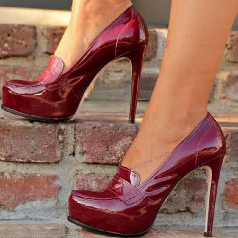 Wine Red Shallow Elegant Pumps Patent Leather Round Toe Shoes for Women Thin High Heels Sexy Lady Shoes 2023 Zapatos Para Mujere
Wine Red Shallow Elegant Pumps Patent Leather Round Toe Shoes for Women Thin High Heels Sexy Lady Shoes 2023 Zapatos Para Mujere