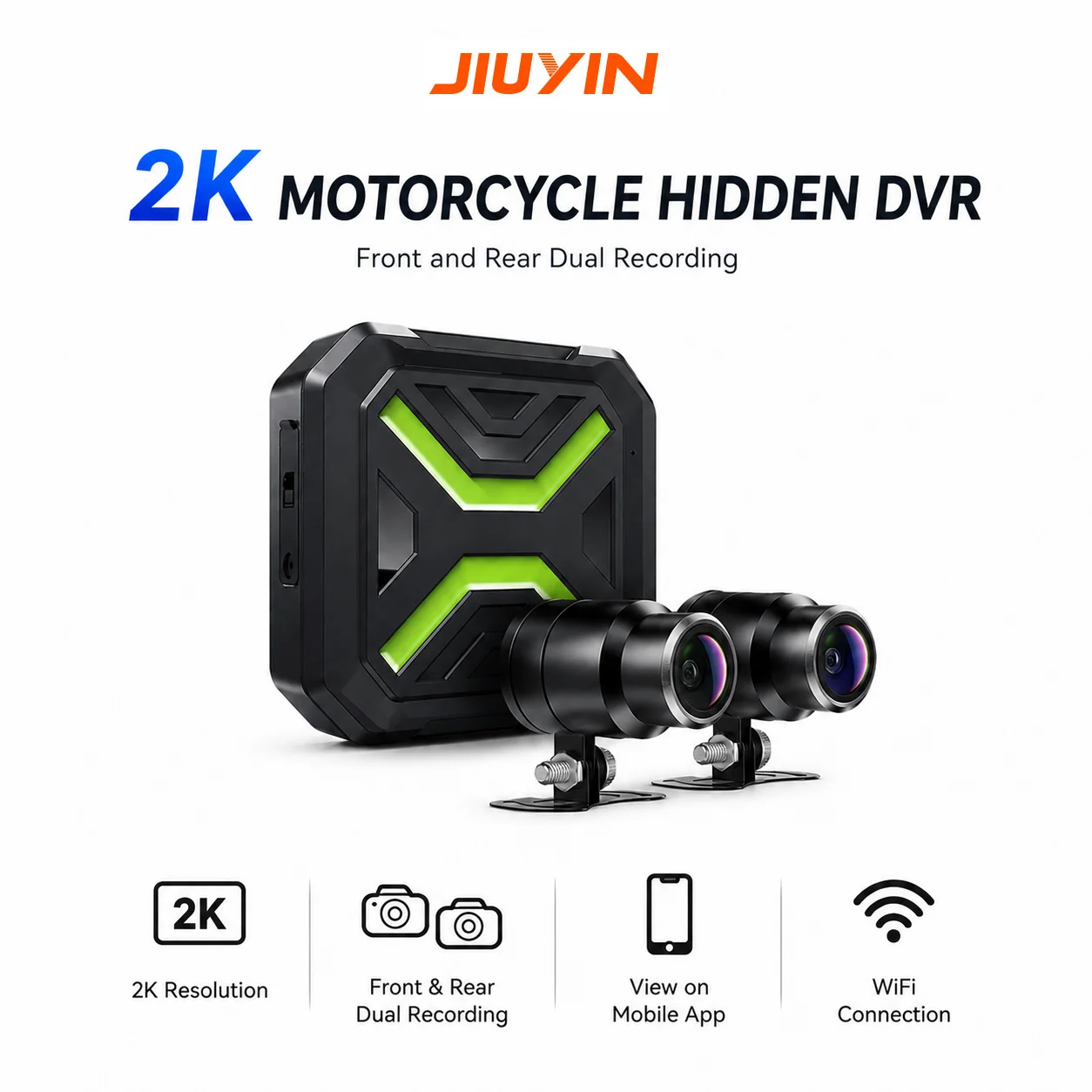 JIUYIN Motorcycle Dash Cam 2K Front Rear Dual Lens Loop Rec Motorcycle Black Box Dashcam per Moto Motorcycle Camera Recorder
JIUYIN Motorcycle Dash Cam 2K Front Rear Dual Lens Loop Rec Motorcycle Black Box Dashcam per Moto Motorcycle Camera Recorder