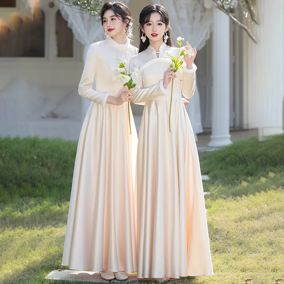 Китайские платья подружки невесты 2026 Новые осенне-зимние атласные флисовые высококачественные длинные банкетные вечерние платья с длинными рукавами Sisters
Китайские платья подружки невесты 2026 Новые осенне-зимние атласные флисовые высококачественные длинные банкетные вечерние платья с длинными рукавами Sisters