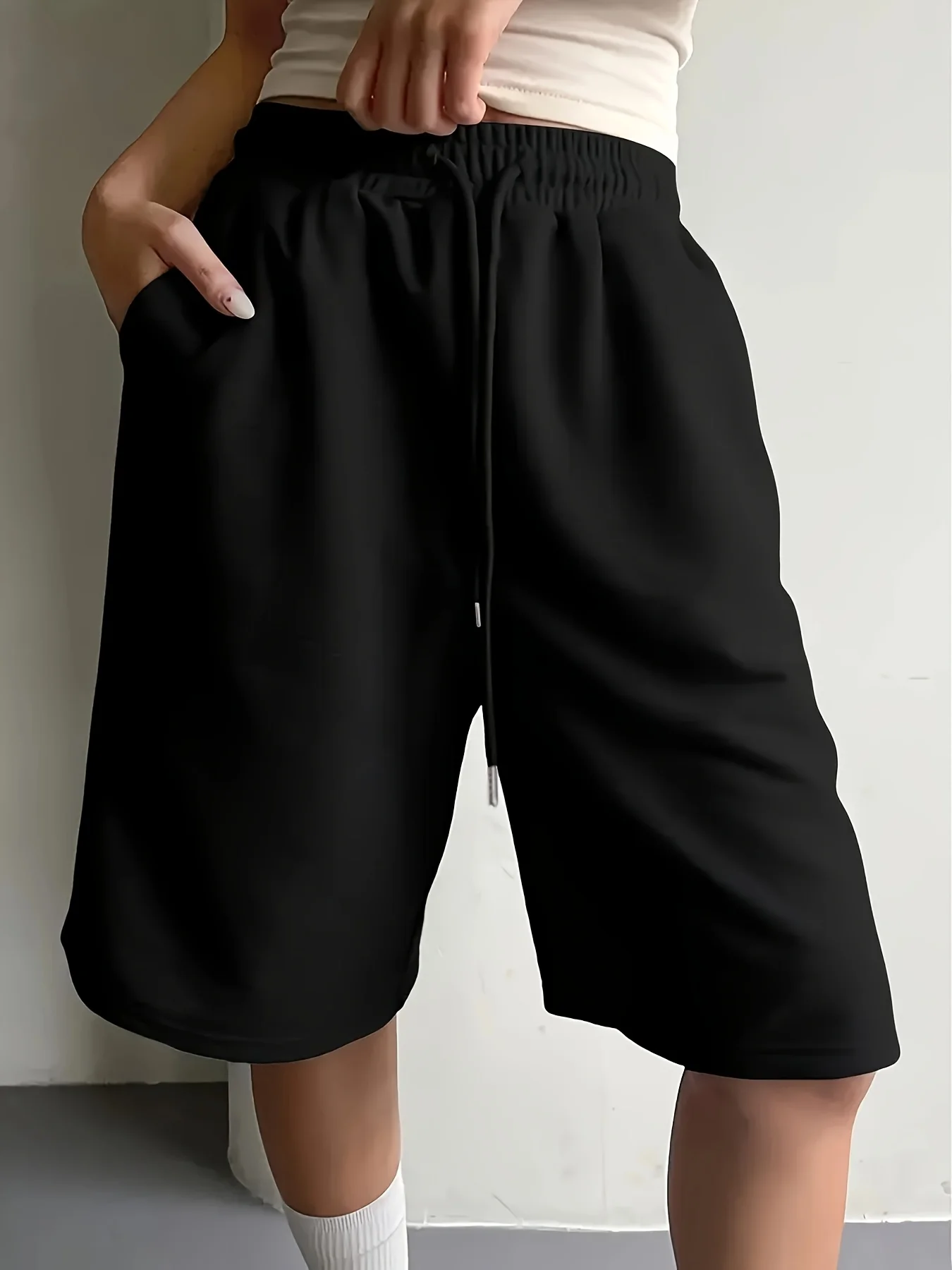 Street Vintage Elastic Waist Wide-Leg Shorts Gray Straight-Leg Cropped Pants Loose Shorts
Street Vintage Elastic Waist Wide-Leg Shorts Gray Straight-Leg Cropped Pants Loose Shorts